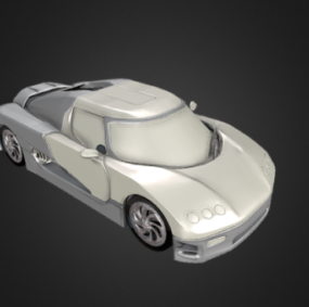 نموذج سيارة كوينيجسيج الفضية بتصميم ثلاثي الأبعاد