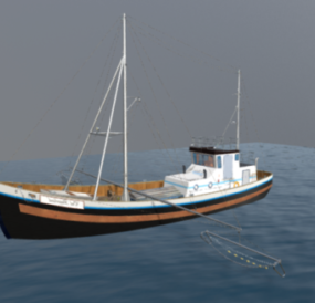 Modello 3d della barca per pesci Kotter
