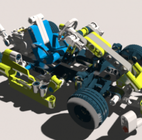 Lego Car Technic Style 3d model