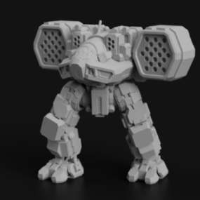Battletech Karakteri İçin Uzun Yay Robotu 3D modeli