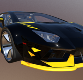 3d модель автомобіля Lamborghini чорного кольору