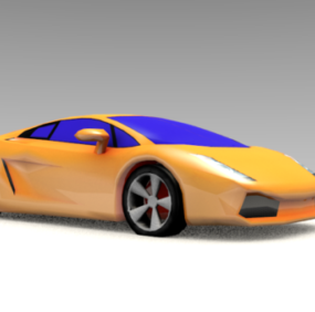 3d модель автомобіля Lamborghini Gallardo жовтого кольору