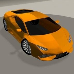 Orange Lamborghini Huracan Car 3d model