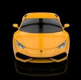 Model 3D żółtego samochodu Lamborghini Huracan