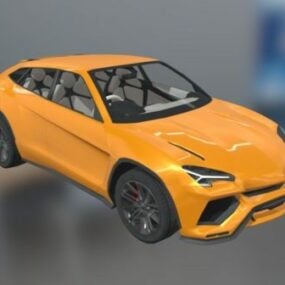 โมเดล 3 มิติของรถ Lamborghini Urus สีเหลือง