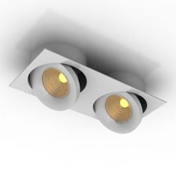 3D model studiové dvojité bodové lampy