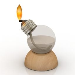Ampoule de lampe à huile, éclairage stylisé modèle 3D