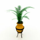 Large Clay Potted Plant With Stand