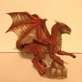 3D-Modell des großen roten Drachencharakters