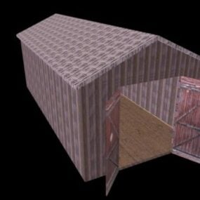 نموذج بيت الحظيرة الخشبي ثلاثي الأبعاد