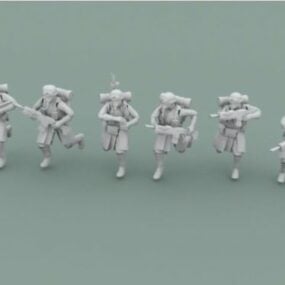 금속 보병 캐릭터의 군단 3d 모델
