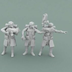 Legion Warrior Metal Squadleaders Personaje modelo 3d