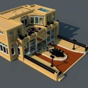 लेगो हाउस डिज़ाइन 3डी मॉडल