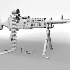 3д модель армейского ручного пулемета
