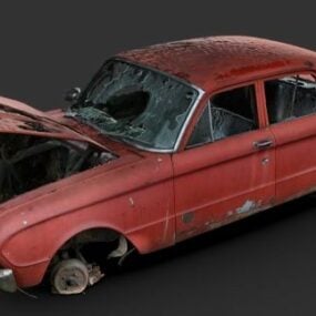 3д модель седана Wreck Car