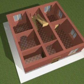 Malý dům vnitřní prostor 3D model