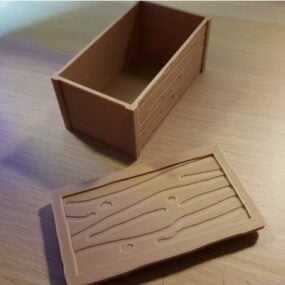 Model 3D małego drewnianego pudełka do wydrukowania