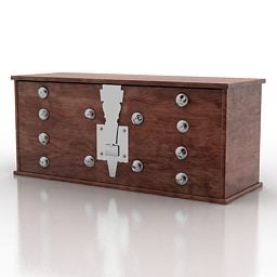 Wooden Locker Cabinet 3d model