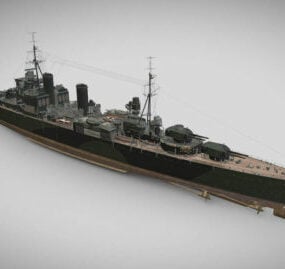 伦敦英国重型巡洋舰3d模型