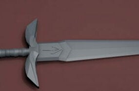 مدل سه بعدی شمشیر بلند به سبک تزئینی رترو