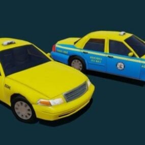 Τρισδιάστατο μοντέλο κινουμένων σχεδίων Vintage Taxi Cab