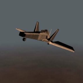Lowpoly 3д модель воздушного дрона самолета