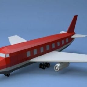Lowpoly वाणिज्यिक हवाई जहाज 3डी मॉडल