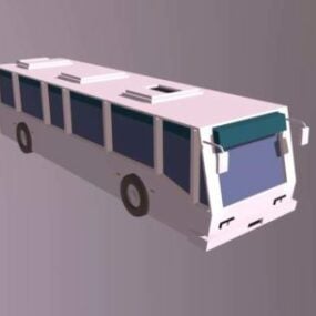 Lowpoly White Bus Vehicle 3d model