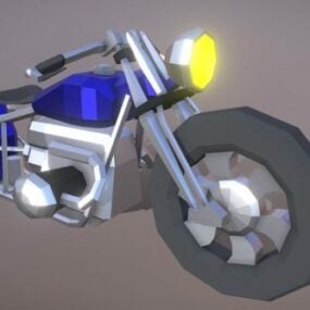 3D model motocyklu Low Poly Chopper