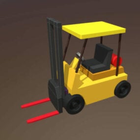 Transport par chariot élévateur jaune modèle 3D