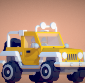 Lowpoly Jeep Car Design 3d-modell