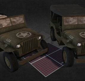 2. Dünya Savaşı Askeri Jeep 3D modeli
