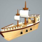Dřevěná hračka pirátská loď