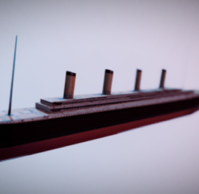 Lowpoly Múnla 3d de long Titanic saor in aisce,