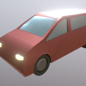 Lowpoly バン車3Dモデル