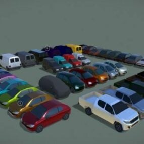 Lowpoly โมเดล 3 มิติของ Cars Pack Collection