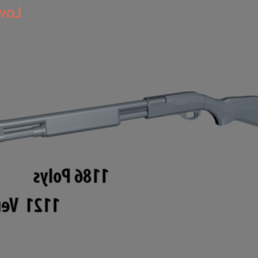 Lowpoly Shotgun Remington wapen 3D-model