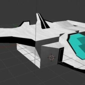 Science-Fiction-Raumschiff Low Poly 3D-Modell