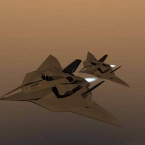 Lowpoly Army Stealth Plane 3d-modell