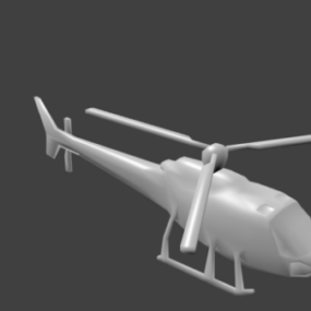 Model 3d Desain Helikopter Poli Rendah