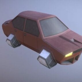 3D-Modell eines Low-Poly-Hovercar-Fahrzeugs