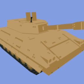 Lowpoly Tank voor spel 3D-model
