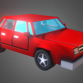 Lowpoly Sedan auto 3D-model