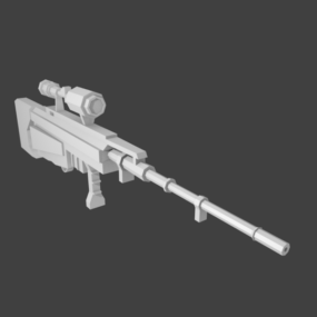 Ejército Lowpoly Pistola de rifle de francotirador modelo 3d