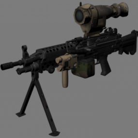 Pistolet M249 Tws avec tireur d'élite modèle 3D