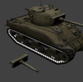 2д модель среднего танка М4 Второй мировой войны