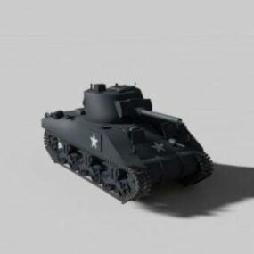 Ww2 टैंक M4 शर्मन 3डी मॉडल