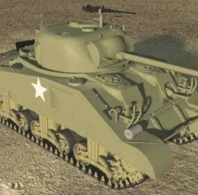 4D model tankové zbraně M3a