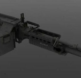 M60e4 Rifle Gun Weapon 3d model