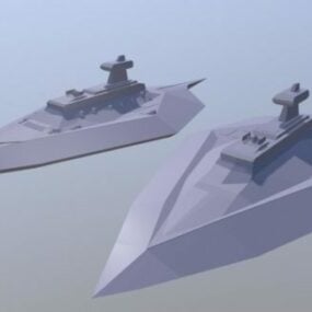 Mô hình 3d tàu tuần dương quân đội khoa học viễn tưởng